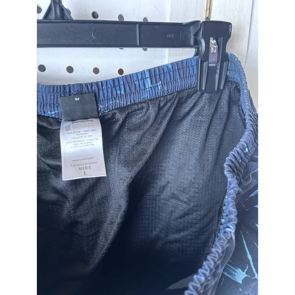 Patagonia Men's L Swim‎ Shorts Mesh Lined Drawstring Blue Elastic Waist 6